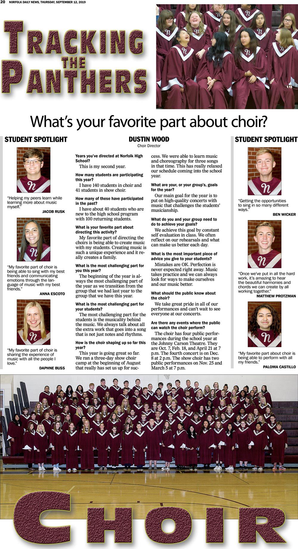 Tracking the Panthers Choir